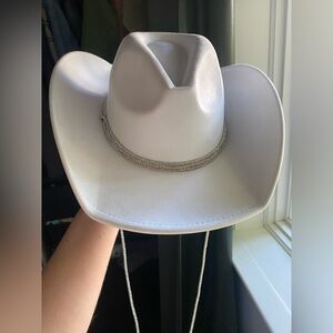 Anthropologie bridal cow boy hat